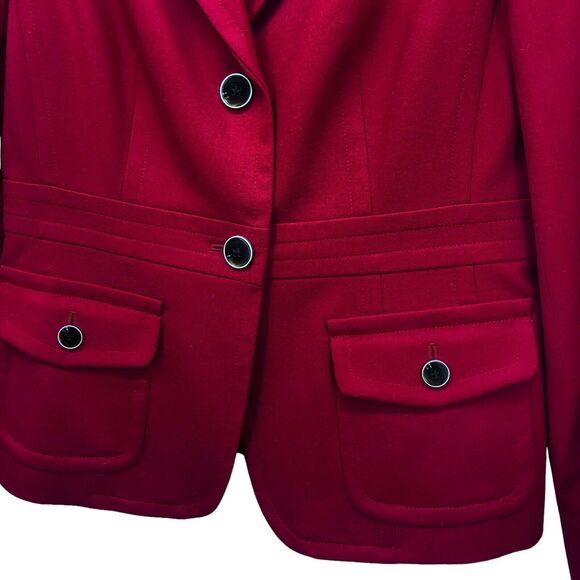 NEW Talbots Red Wool Blazer Jacket Womens Size 4 Lined Italian Stretch Fabric - Picture 4 of 6